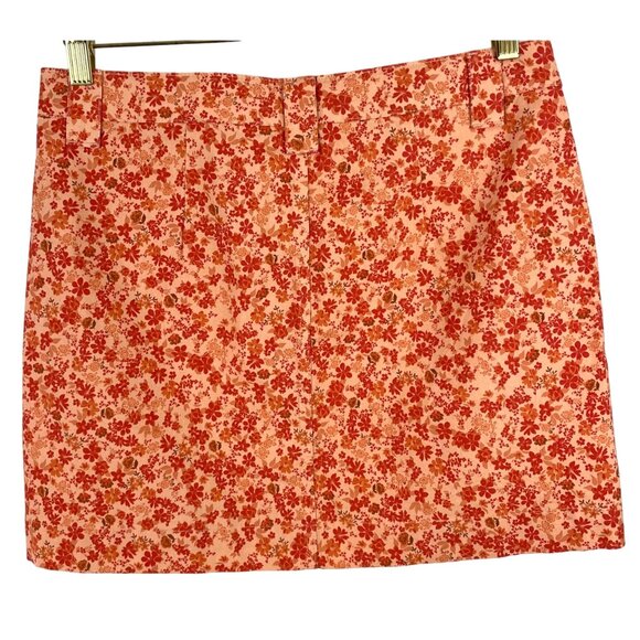 Wild Fable Womens Size 4 Orange Floral Chino Button Front Skirt - Picture 2 of 11